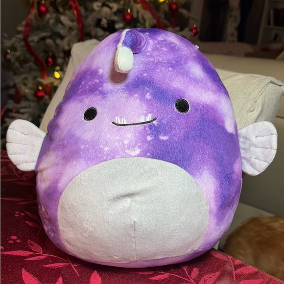 Squishmallows 12" Easton Anglerfish Purple Plush Angler Fish Beach Sealife Squad - Picture 1 of 8